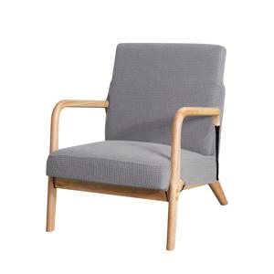 TEMU 1개 지퍼형 탄력 있는 와플 니트 나무 팔걸이 싱글 소파 커버, 캐주얼 소형 소파 슬립커버