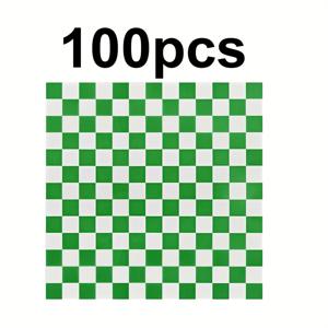 TEMU 100개입 기름 방지 왁스지 - 격자무늬, 샌드위치 포장용, 고급 기름 방지 샌드위치 비스킷, 프렌치프라이, 음식 바구니 라이너, 주방 및 다이닝룸용