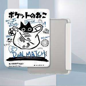 TEMU 아이패드용 아기 고양이 패턴 가방 스타일 삼つれ서 플립 커버, 스탠드 및 펜 홀더 포함, 접이식 미끄럼 방지 각도 조절 스탠드, 유연한 보호 케이스, iPad Air 4/.9인치, 7/8/.2인치, 5/6/Air 1/2 9.7인치, Air .5인치, Pro 11인치, 10세대용