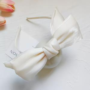 TEMU 고급 이중 레이어 나비 매듭 헤어밴드, 반짝이는 메시 및 리본 장식