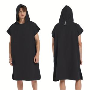 TEMU 빠른 건조 후드 타월 가운 폰초 비치 목욕 수영 웨트슈트 서핑 다이빙 땀 흡수 수영 가운 마이크로파이버 타월