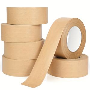 TEMU 헤비 듀티 크라프트 종이 테이프, 폭 1.97인치, 길이 32.78야드. 이 테이프는 쓰기 가능하며, 무코팅입니다. 마스킹, 실링 및 포장에 적합한 갈색 포장 테이프입니다.