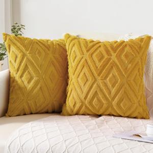 TEMU 2세트 소프트 인조 플러시 쿠션 커버, 18x18인치 양면 3D 패턴, 침실 베딩, 홈 데코, 소파 장식, 캠핑, 아웃도어 등 다양한 용도로 적합