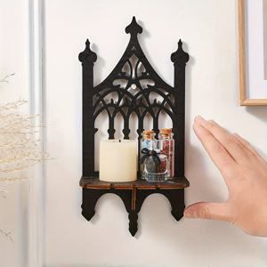 TEMU 1개, 나무 벽걸이 선반 펜스 스타일 벽선반, 5.9x11.8인치-컨트리 스타일 조립형 수납 선반, 홈 , 캔들 디스플레이, 소품 수납 (못 제외) 및 캔들 디스플레이 선반, 플로팅 선반