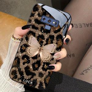 TEMU 휴대폰 케이스 - 갤럭시 노트 9용 풀 커버 강화 유리 케이스, 미니멀한 수채화 디자인, 충격 방지, 새로운 유럽 및 미국 스타일, 우키요에 일러스트 및 텍스트 포함