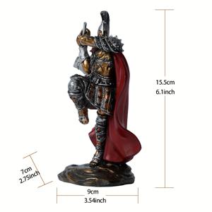 TEMU 레진 로마 전사 조각상 - 레트로 고대 로마 병사 피규어 (전투용 도끼 포함), 데스크탑 테이블탑 장식, 사무실 및 수집가용 역사 피규어 전시