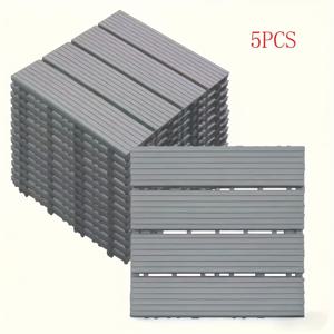 TEMU 5/10개, 11.4인치 자가 잠금 플라스틱 야외 바닥 타일, 파티오·정원·발코니용