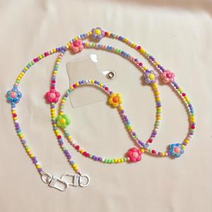 TEMU 섬세하고 상쾌한 수제 비즈 폰 스트랩, 10개의 꽃 장식, 여성용 폰 케이스에 적합한 긴 폰 끈, 야외 여행 및 쇼핑을 위한 분리형 후크 포함