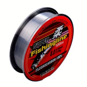 TEMU 투명 플루오로카본 낚싯줄 100미터, 강도 범위 4.4kg~21.0kg, 강력한 충격 흡수 기능, 바다 및 민물 낚시 겸용