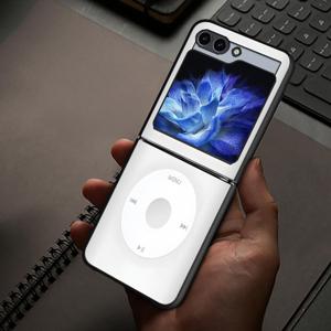 TEMU 삼성 갤럭시 ZFLIP7, Zflip 5G, Zflip 3/4, Zflip 5/6, Zflip 7와 호환되는 내구성 있는 하드 쉘 폰 케이스, 음악 기계 디자인 포함