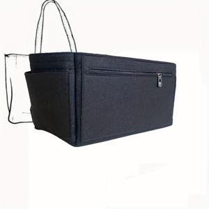 TEMU 여성용 대형 펠트 가방 정리 파우치 - 지퍼 포켓 포함, 휴대용 핸드백 분리대 (립스틱, 마스카라, 열쇠, 다이어리, 지갑 수납용) | 핸드백 라이너, 토트백, 파우치, 데일리용 내부 정리 인서트