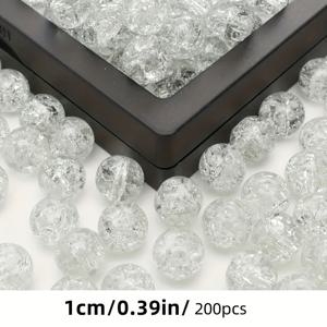 TEMU 500개/300개/200개 신형 고품질 흰색 균열 아크릴 비즈 - 6/8/10mm 다양한 크기 스페이서 비즈, 주얼리 제작용, 반지, 목걸이, 귀걸이용 반짝이는 공예 용품 - 특별한 선물 아이디어