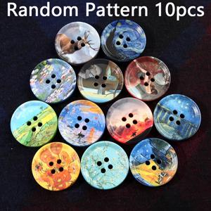 TEMU 10개-25mm-4구멍 레진 아트 오일페인팅 장식용 단추, 반 고흐의 별이 빛나는 밤, 모네 수련화, 사슴과 숲 - 내구성 있는 라운드형 레진 버튼, 코트·재킷·가방·모자에 적합한 혼합스타일 & 생동감있는 컬러 - 독특한 패턴, 빈티지 미학, DIY 애호가 및 패션디자이너를 위한 Fashion Designer만을 위한 핸드메이드 소품