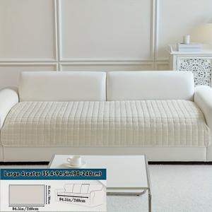 TEMU 단색 밀크 벨벳 플러시 미끄럼 방지 소파 커버 1개, 반려동물 친화적, 포근하고 통기성 좋음, 스타일리시한 홈 데코, 거실, 침실 및 사무실에 적합, 100% 폴리에스터 섬유 재질, 세탁기 사용 가능, 손세탁 가능