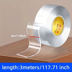 TEMU 2개입 충격방지 나노 접착 패드, 조용한 내마모성 미끄럼방지 고정 패드, 흔들림 및 충격방지용 투명 주방 가구 다리 커버, 두꺼운 내마모성 의자 및 테이블 다리 보호대, 단면 접착제 포함