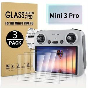 TEMU DJI 미니 프로 리모컨용 스크린 보호필름 3개 세트 - [9H 경도], 눈부심 방지, 스크래치 방지, 충격 방지, 카메라 컷아웃 포함, 풀 커버리지, DJI 미니 3 프로 드론 리모컨 호환 - 프로페셔널 드론 액세서리