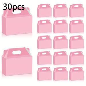 TEMU 여자/남자 선물용 30개 핑크 휴대용 포장 상자, 생일 파티를 위한 고급 선물 상자, 종이 재질, 휴대하기 쉬운 디자인, 15X9X8 Cm, 생일 파티, 결혼식, 크리스마스, 작은 선물 포장에 적합