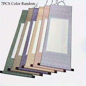 TEMU 7개 세트 중국 서예 스크롤 장식용 스크롤 벽걸이 DIY 아트 프로젝트 용품, 그림 및 글씨 쓰기용 공백 쌀 종이