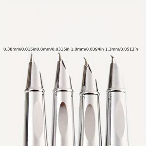 TEMU 은색 금속 비즈니스 캘리그라피 만년필, 4종 펜촉 세트, 0.38mm/0.8mm/1.0mm/1.3mm