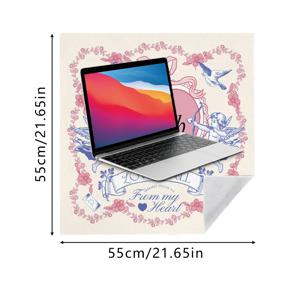 TEMU 1개, [자착식 매직 랩핑 천] 프랑스 로맨틱 카피드 하트 덩굴 패턴 자착식 메이크업 가방, 사계절용 부드럽고 초대형 범용 랩핑 천, 고양이 스크래치 방지 및 재사용 가능, 세탁 가능 및 내구성 좋은 고양이 침대 담요