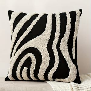 TEMU 노르딕 스타일의 원피스 웨이브 패턴 베개 커버, 트렌디하고 , 거실, 침실 및 소파에 적합. 베개 속통은 포함되어 있지 않습니다.