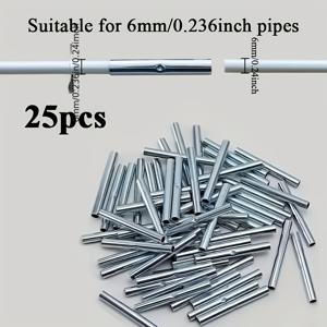 TEMU 25개 5mm/6mm 유리섬유 로드 연결관, 아치형 천장 브라켓 연결 헤드, 야외 텐트 브라켓 액세서리, 온실, 정원, 발코니 및 울타리용 교체용 조인트 공구