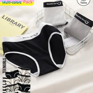 TEMU 6개 세트 여아 팬티, 부드럽고 신축성 있는 캐주얼 삼각 브리프 디자인, 다양한 대비되는 색상, 사계절 내내 편안함 제공, 일상복으로 적합, 장난기 넘치는 어린 소녀들에게 완벽