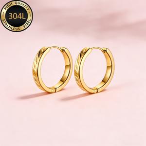 TEMU 인싸 디자인의 니치 디자인을 갖춘 티타늄-스틸 기하학적 귀걸이 한 쌍, 저자극성, 출퇴근 및 파티에 적합, 얼굴 윤곽 연출, 스테인리스 스틸 재질, 오래 사용하더라도 변색되지 않음