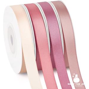 TEMU 4롤 40야드 3/8인치 먼지 핑크 리본 | 부케 제작, 선물 포장, 프로젝트, 발렌타인데이, 어버이날, 크리스마스, 웨딩 답례품에 적합