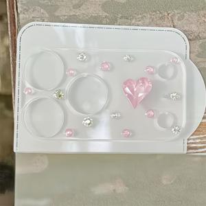 TEMU 아이폰 17 Pro Max/17Pro용 매력적이고 우아한 화이트 겨울 테마 반짝이는 라인스톤 카메라 렌즈 보호 필름 유리 커버. 스타일리시한 보호를 제공합니다.