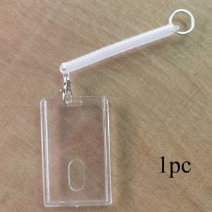 TEMU 2D 투명 플라스틱 ID 배지 홀더 | 키링 및 이름표 공간이 있는 격자 무늬 디자인 | 사무실 및 행사용 탈착식 스트랩 기능