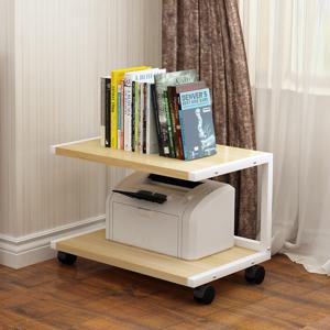 TEMU 강력한 하중의 프린터 거치대 복합기 스탠드 문서 수납대 사무용 강화된 판재 강철 구조, 블랙 프레임블랙 보，소형책상 프린터 진열대，조절 가능한 사무실 수납대，이동 가능 인쇄 복사기 일체형 스탠드