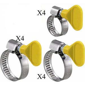 TEMU 12개 스테인리스 스틸 파이프 클램프 (손잡이 포함), 조절 가능한 수도관 및 호스 클램프, 고강도 금속 고정장치, 산업 및 가정용, 배관 및 자동차 수리에 적합