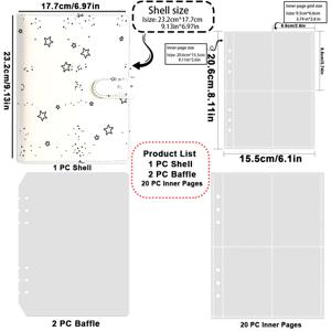TEMU 1개 항목 별무늬와 점박이 배경 및 흩어진 별 패턴, PU 가죽 소재, A5 사이즈, 루즈리프 바인더 카드 보관에 적합, 자석 버클, 엽서, 사진, 선물, 사진 앨범, 앨범, 포토북, 포토 카드, 추억, SKZ