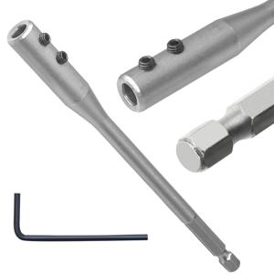 TEMU 고탄소강 재질의 드릴 비트용 6인치 연장 세트. 목재 드릴링을 위해 설계되었으며, 키 비트 연장 1개 포함. 목공, 가구 제작, 목공 및 건설에 적합합니다.