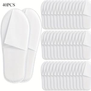 TEMU 40개 (20켤레) 일회용 슬리퍼, 부드럽고 편안한 게스트 슬리퍼, 스타리 스카이 바닥, 호텔 및 여행용 - 호텔 구매용으로 적합. 일회용 호텔 슬리퍼. 얇은 버전