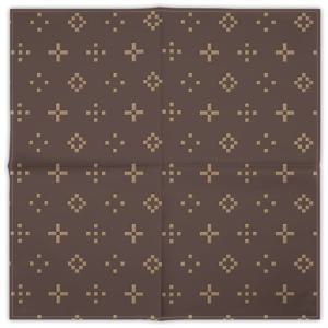 TEMU 1개 루이 패션 픽셀 경량 헤드스카프 - 스타일리시한 브라운 & 골드 기하학 패턴, 야외 및 캐주얼 웨어에 적합, 다기능 헤드웨어, 캐주얼 헤드웨어 | 기하학 패턴 | 경량 원단