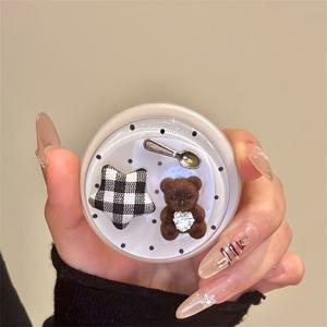 TEMU Ins 3D 격자형 다각형 별 곰돌이 MagSafe 폰 마그네틱 스탠드 에어백 지지 백 스티커 마그네틱