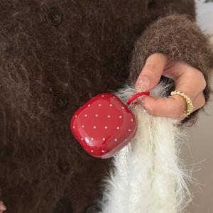 TEMU 니치 빈티지 크리스마스 새해 레드 폴카 도트 이어버드 케이스, Huawei Freebuds 7i 호환, 새로운 FreeClip 2 이어버드 케이스, Freebuds SE 3 심플 5i 이어버드 케이스, Pro 3 귀여운 한국 스타일 이어버드 케이스