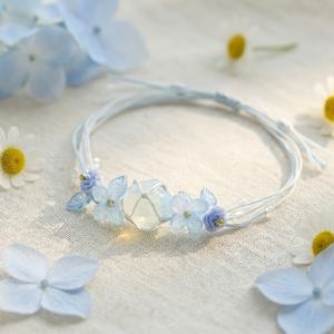 TEMU 여성을 위한 핸드메이드 팔찌 - 투명 비즈 & 블루 로즈 나비 매듭 코드, 연한 파란색, 데일리웨어, 파티, 선물, 생일, 발렌타인데이, 마르디그라 연중 액세서리