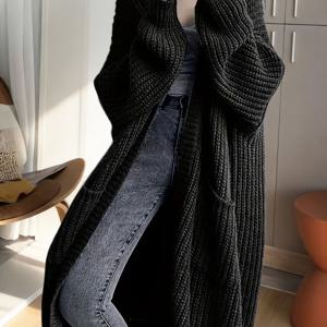 TEMU Y2K 롱 카디건 긴팔 스웨터