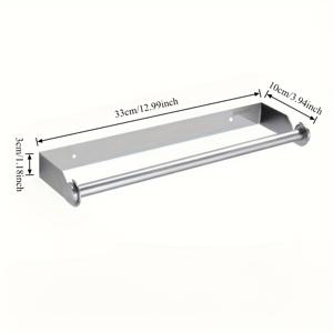 TEMU 주방용 하부 캐비닛 페이퍼 타월 홀더 1개, 벽걸이형 페이퍼 롤 홀더, 접착제 또는 나사로 설치 가능, 대형 롤용 디자인, SUS304 스테인리스 스틸 재질