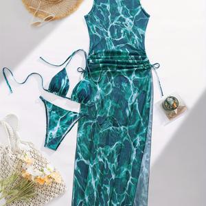 TEMU 사이드 드로스트링 커버업 비키니 수영복