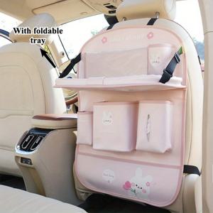 TEMU 올인원 카시트 백 오거나이저로 업그레이드된 드라이빙 경험 - 접이식 테이블 트레이, 킥 매트, , 티슈 박스, 컵 홀더, 휴대폰 거치대, 문서 포켓, 노트북 데스크, 카 트레이 포함!