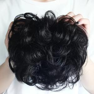 TEMU 여성용 이지-클립 컬리 웨이브 헤어 토퍼, 앞머리 포함 - 합성, 얇은 머리용 클립인 피스