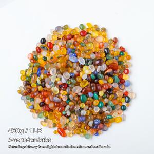 TEMU RUNYANGSHI 1LB 생동감 넘치는 천연 마노 돌 - 수족관, 정원 분수, 보석 제작 및 식물 장식에 이상적, 다양한 색상