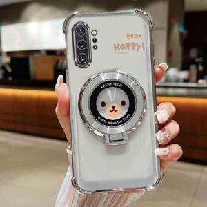 TEMU 휴대폰 케이스 - 삼성 갤럭시 노트 10 플러스용 자석 에어백 곰돌이 얼굴 휴대폰 케이스, 충격 방지 보호 기능 및 스탠드 기능 제공