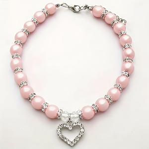 TEMU 하트 펜던트 애완동물 목걸이 - ABS 소재, 강아지와 고양이를 위한 매력적인 하트 패턴 칼라 액세서리