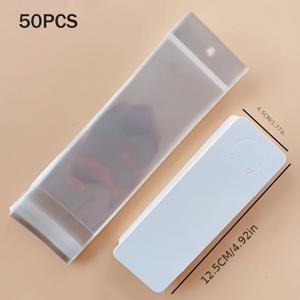 TEMU 100개/50개 키체인 디스플레이 카드 + 투명 파우치 - 내구성 있는 종이 & 플라스틱 주얼리 정리대, 소매점 및 공예 전시용, 비즈 & 액세서리 제작 - 전원 불필요, 휴대용 디스플레이 & 포장 용품, 판매자용 주얼리 전시 스탠드