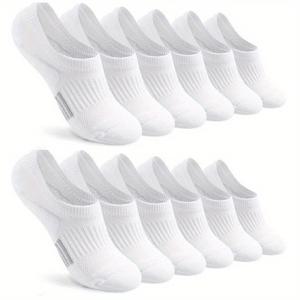 TEMU 6개입 3켤레 / 12개입 6켤레 여성용 통기성 메쉬 노쇼 양말 - 우아한 솔리드 컬러 스포츠 캐주얼 양말, 다양한 색상으로 사계절 사용 가능, 매끄러운 질감, 일상 착용, 모임, 파티, 댄스에 적합, 휴일 선물로도 최적